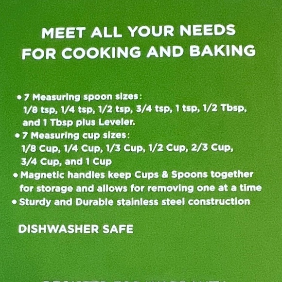 Spring Chef Magnetic Stainless Steel Measuring Cups & Spoons Set NEW IN BOX - Picture 3 of 3